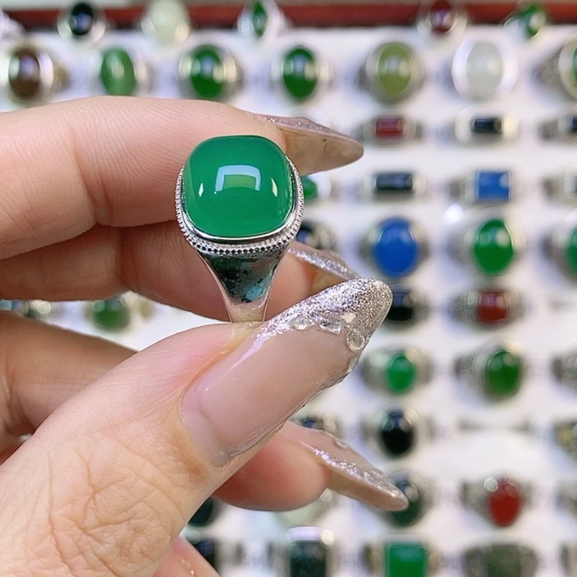 【闪购商品】银S925镶嵌戒指玛瑙/玉髓香*