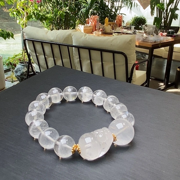 水晶手链未镶嵌千层白幽灵