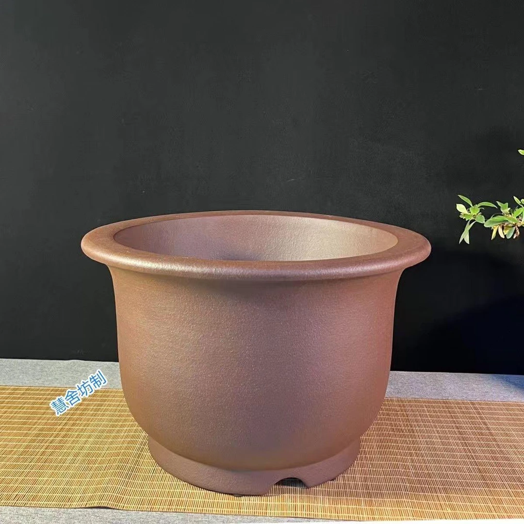 宜兴紫砂花盆手工制作大口径盆景盆榕树老桩老鸦柿金弹子造景