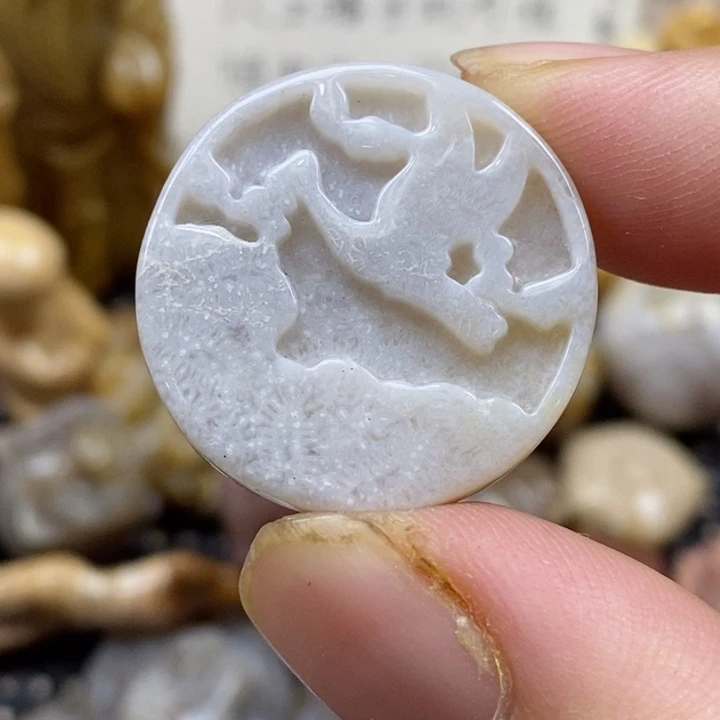 颈饰未镶嵌硅化珊瑚（珊瑚玉）小