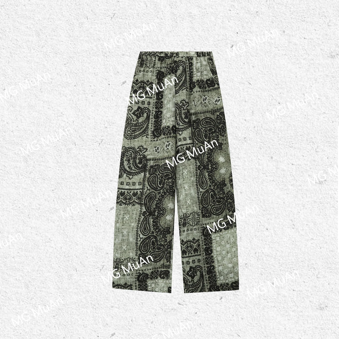 木岸MUAN：《卢浮宫油画裤》 “卢浮宫系列”定制100苎麻长裤女JD-8093