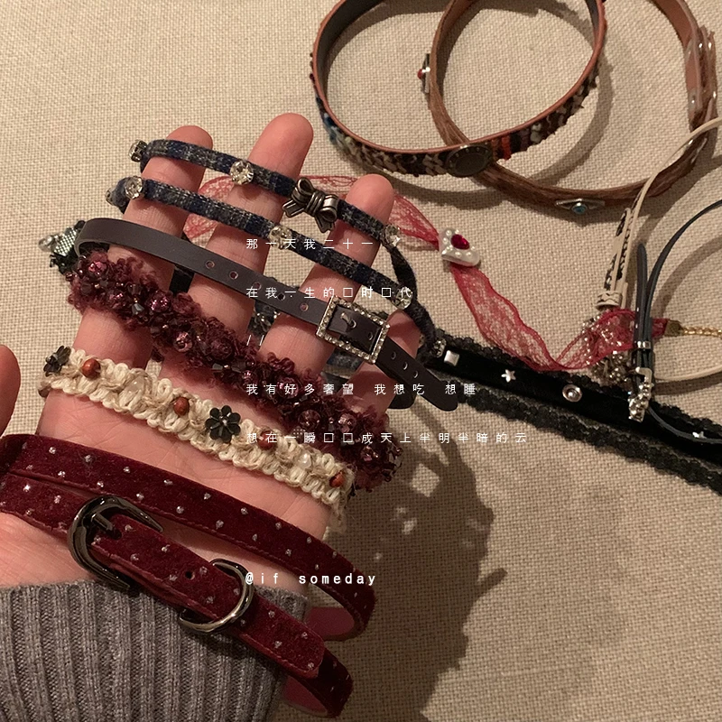 合金莫桑石项链 项链小众百搭设计感时尚个性冷淡风颈链11781