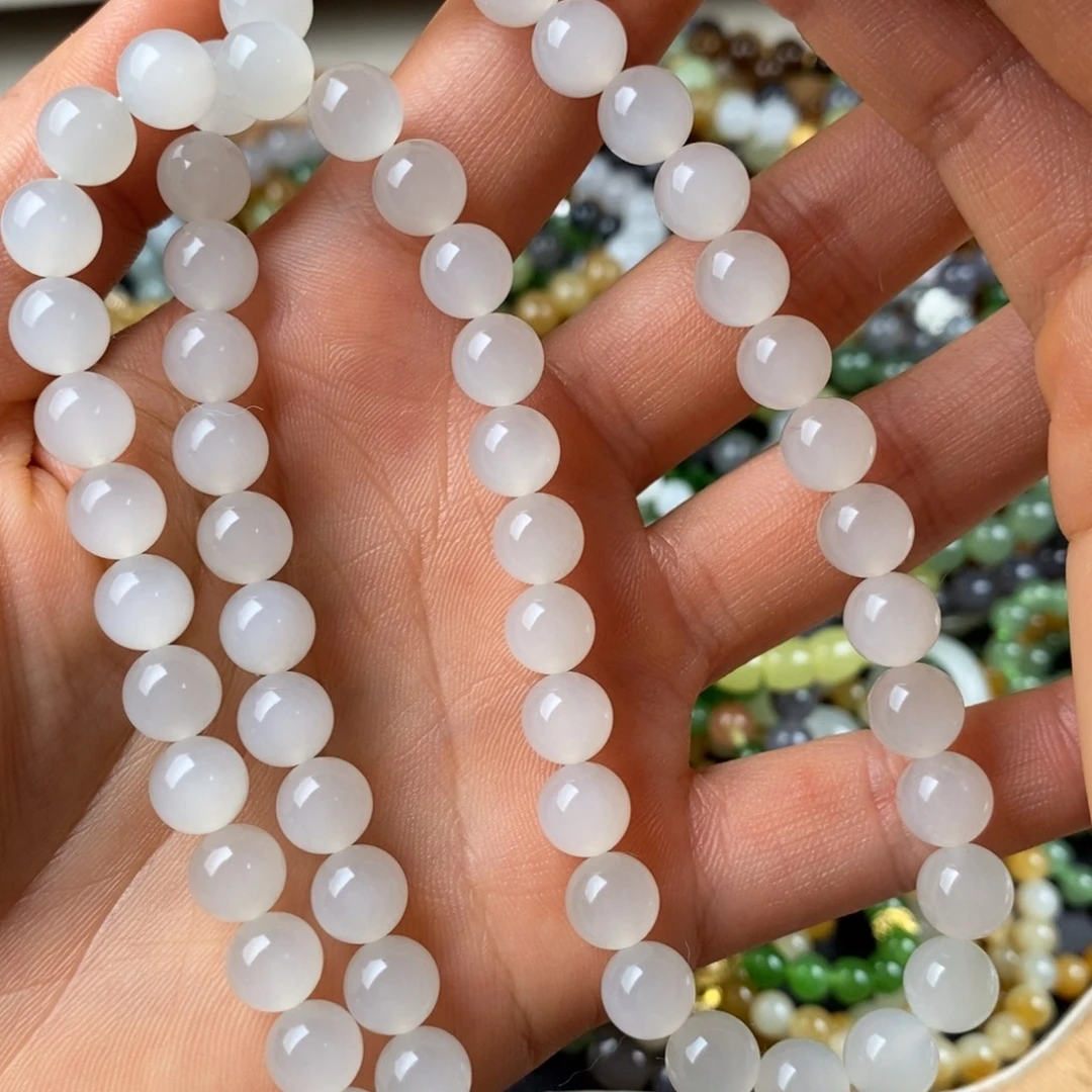 和田玉未镶嵌项链白玉妈妈链