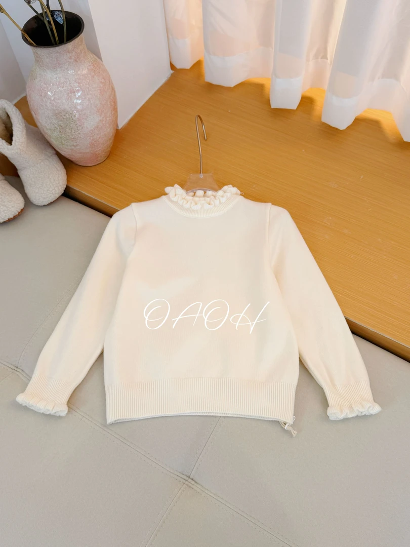 OAOH冬季中大童女童休闲百搭纯色圆领薄款打底衫Q060
