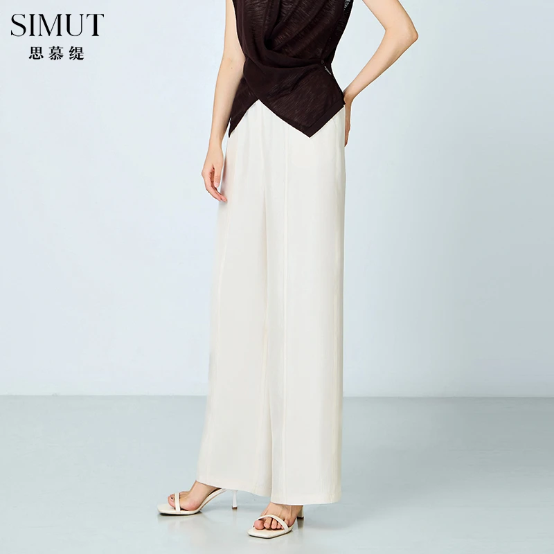 SUMUT思慕缇阔腿裤长裤直筒裤夏季薄款休闲裤宽松慵懒风SX01R531