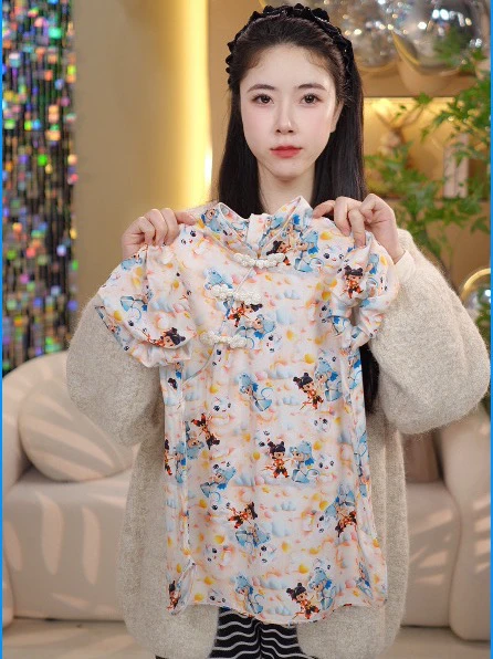 女童旗袍裙夏款女宝宝洋气改良卡通版连衣裙小女孩甜美公主裙