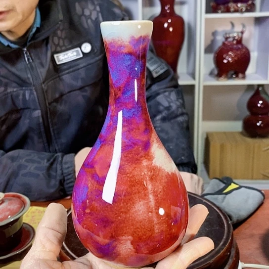 摆件用****用尚峰钧窑作品丹瓶