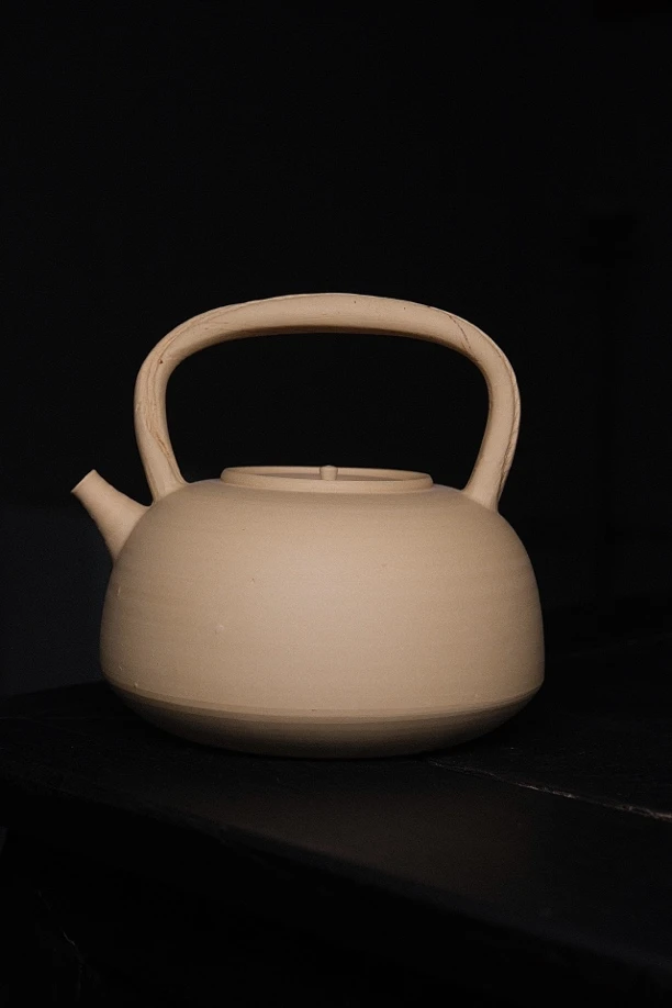 【小崔的茶事】水木大容量白泥提梁砂铫壶薄胎玉书煨煮茶壶730cc