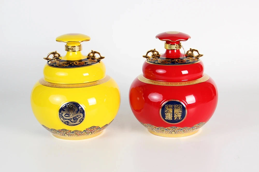 湘醴窑醴陵陶瓷釉下彩手绘酒具龙行大运酒坛家用送礼礼盒装