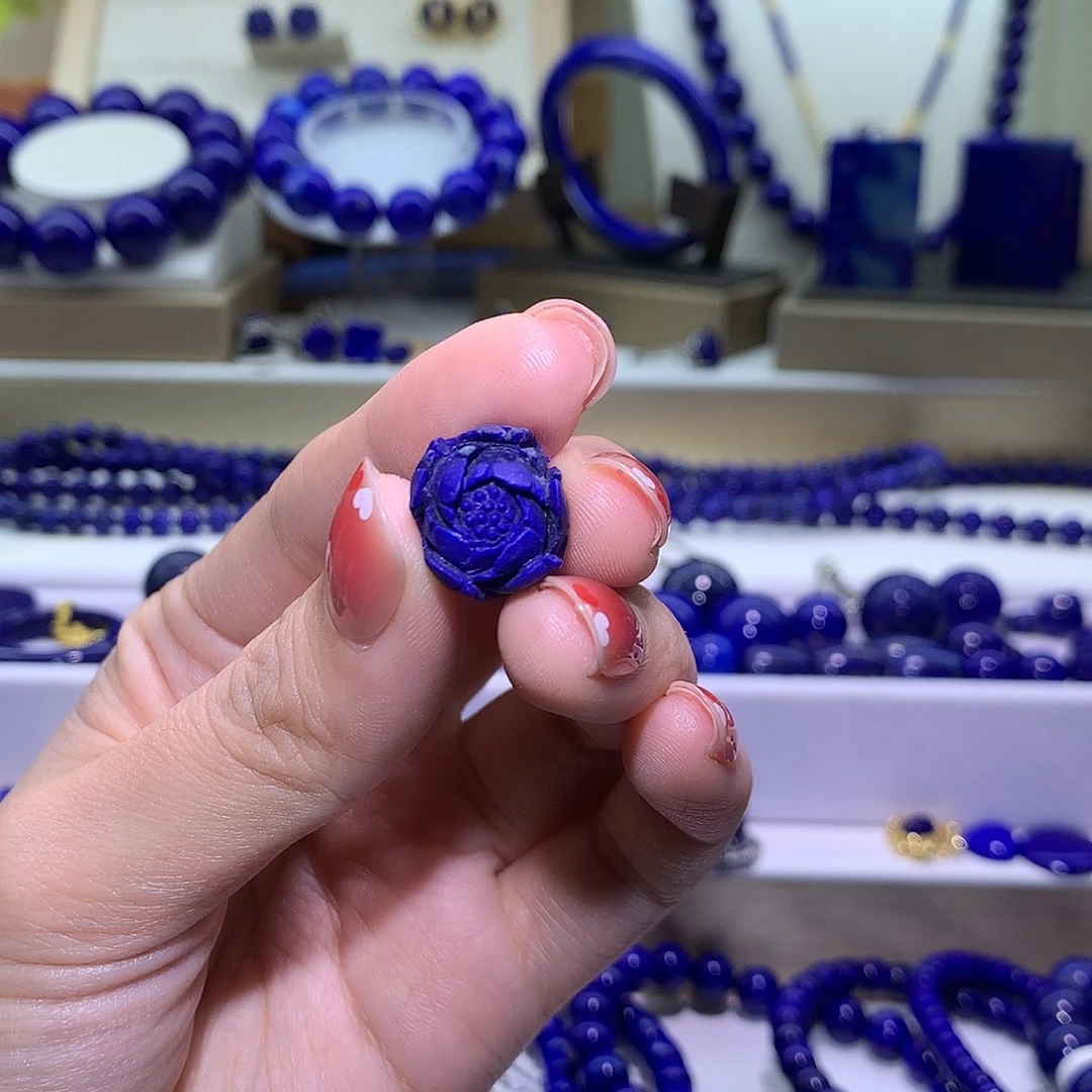 S***e青金石未镶嵌天然原矿戒面15m +