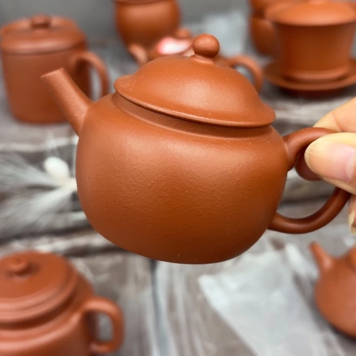 紫砂茶壶宜兴原矿朱泥120