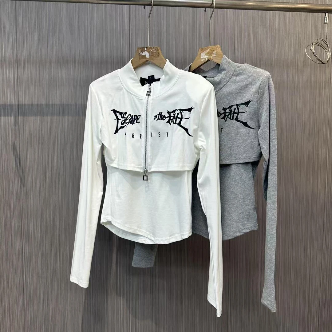 美式印花带外套辣妹潮流99325