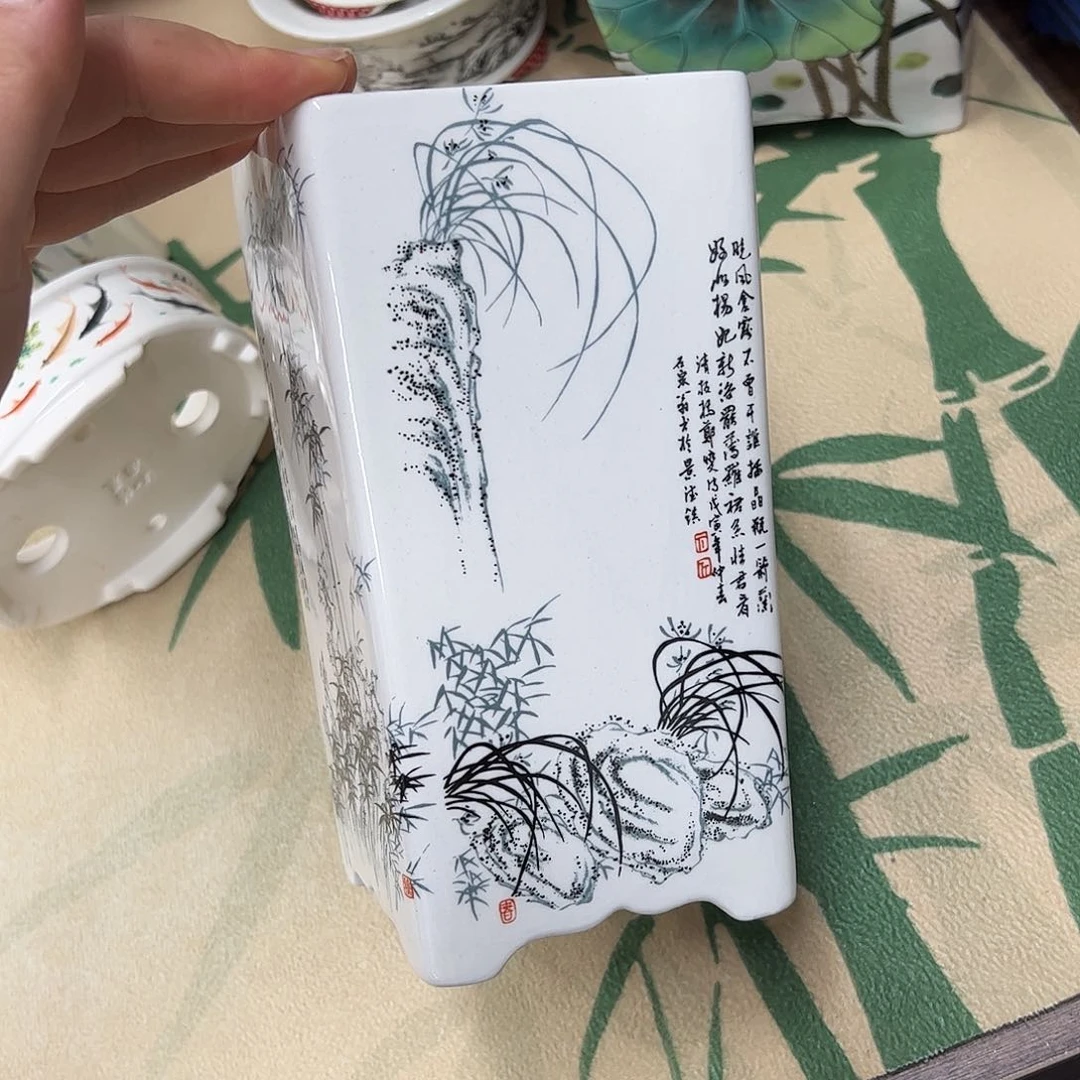 紫砂花盆371号微瑕10/19cm