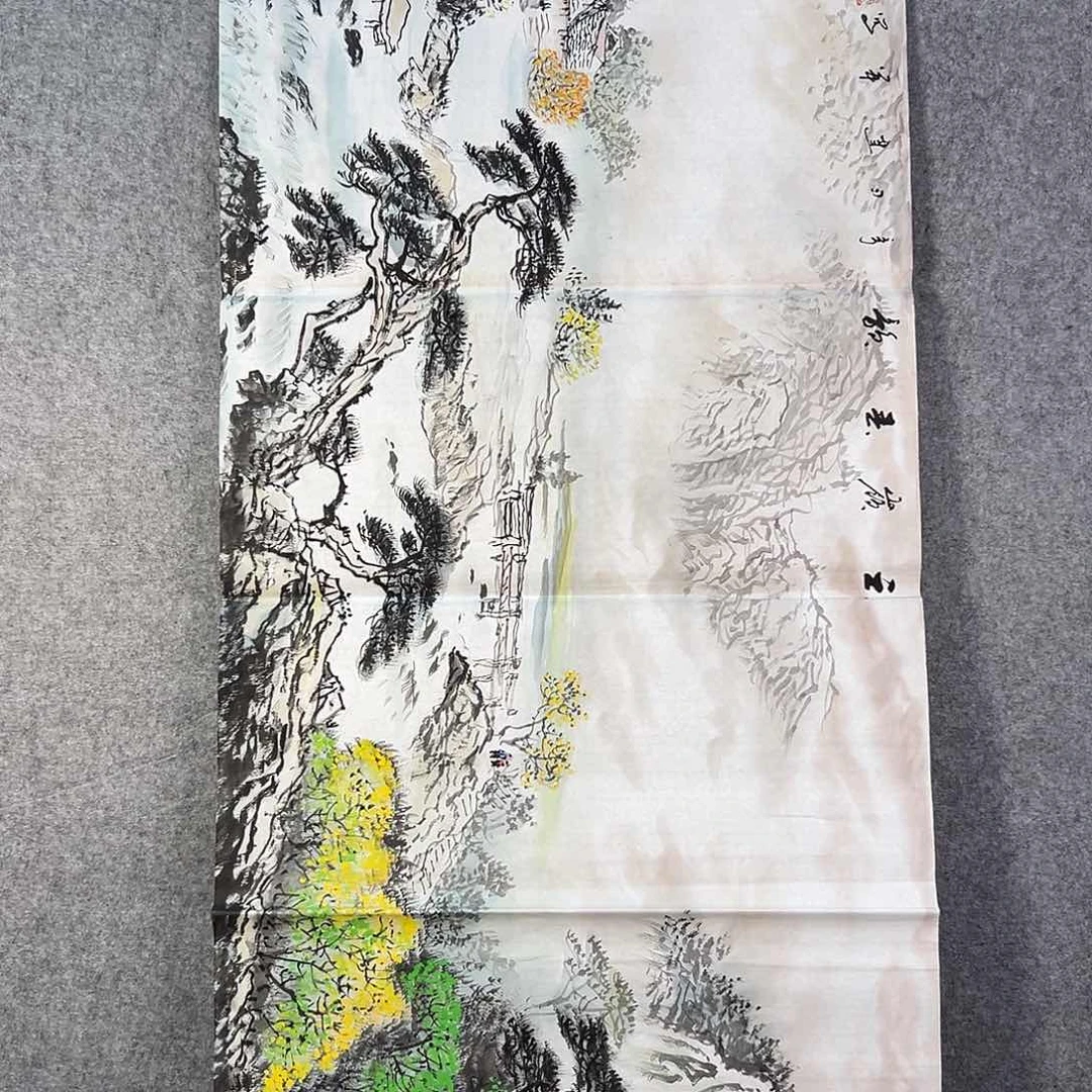 国画573 牡丹之花之叶的颜色与叶