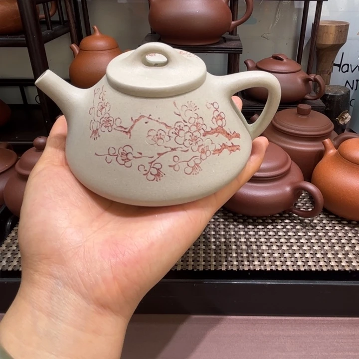紫砂茶壶白段248cc子冶石瓢