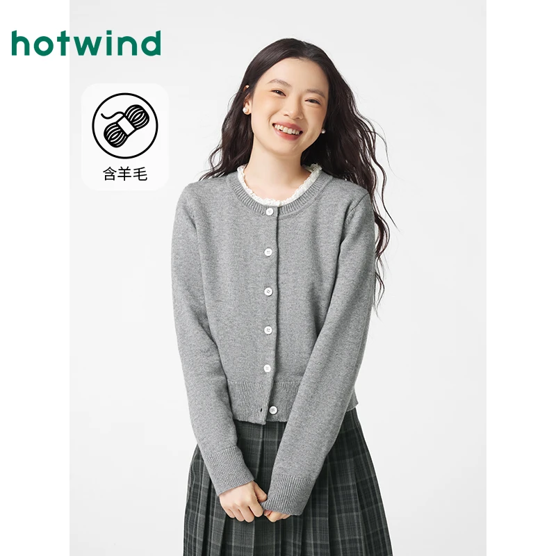 热风商场款女装毛针织衫百搭上衣双11返场秋冬保暖新款F08W4421