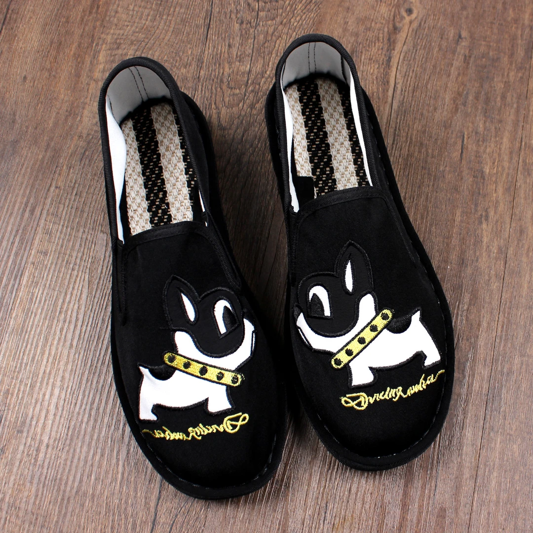 2025新款老北京布鞋男士夏季透气软底一脚蹬手工耐磨轻便工地休闲