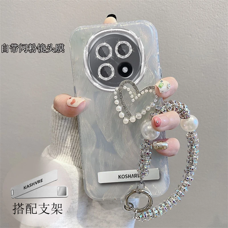 带镜头膜OPPOA5Pro手机壳5G羽纱珍珠爱心PKP110全包A5pro保护套简