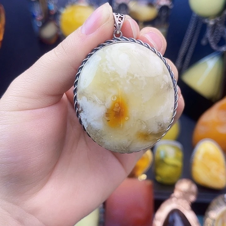 琥珀银S925镶嵌裸石