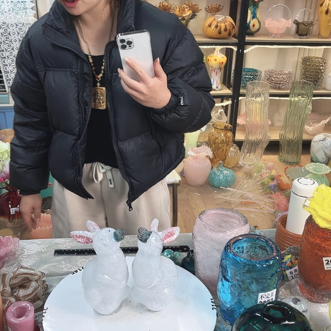 一对兔子家悦花瓶花器摆件