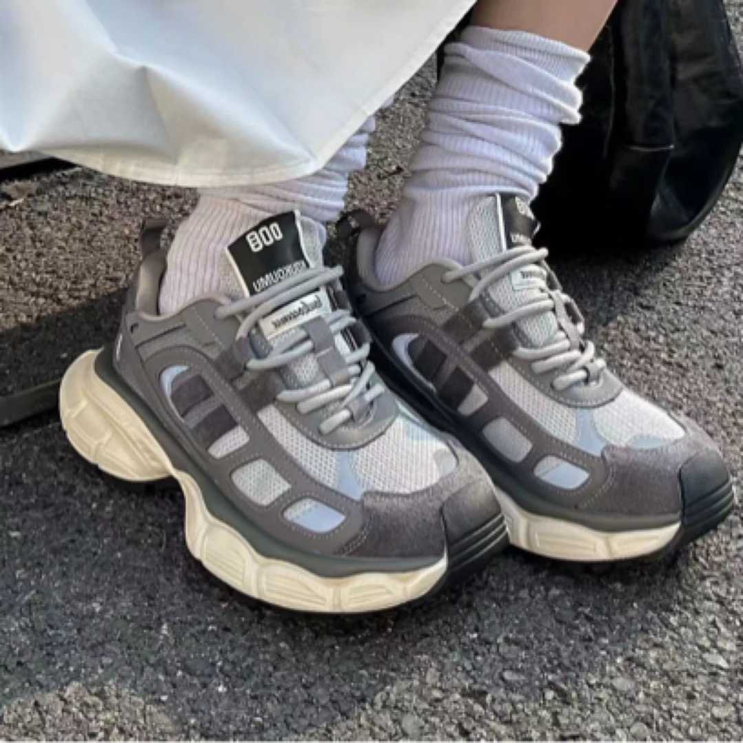 拼色春透气老爹鞋胶粘时尚休闲鞋鞋子厚底（770-13）