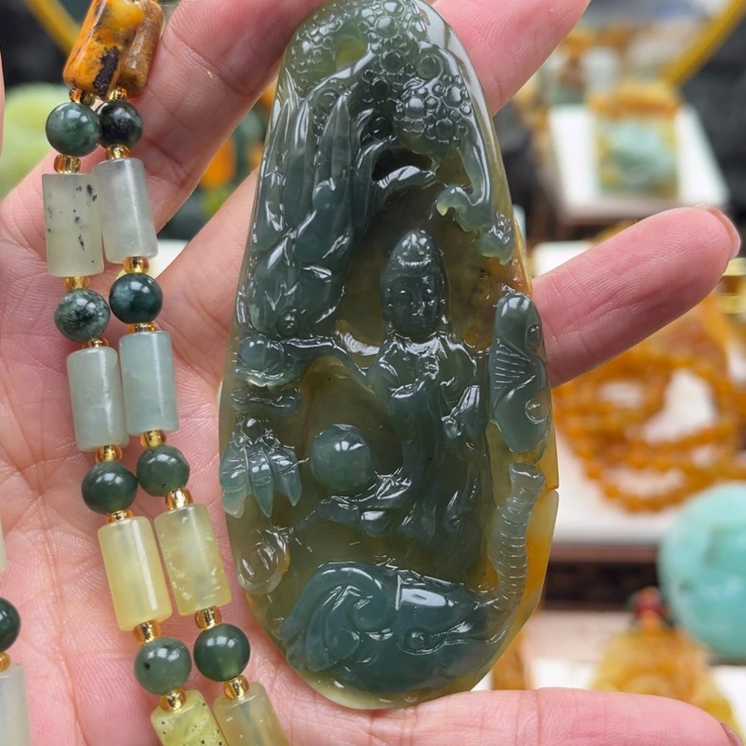 岫玉未镶嵌挂件挂件