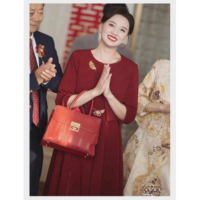 高端妈妈装婚宴春季套装高贵年轻喜婆婆婚礼旗袍礼服喜服平时可穿