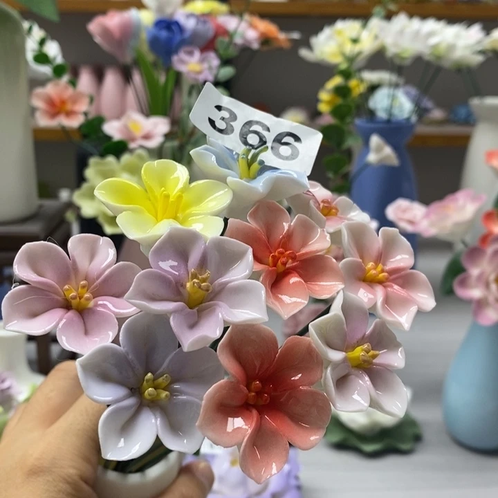 陶瓷陶瓷材料加工10朵樱花