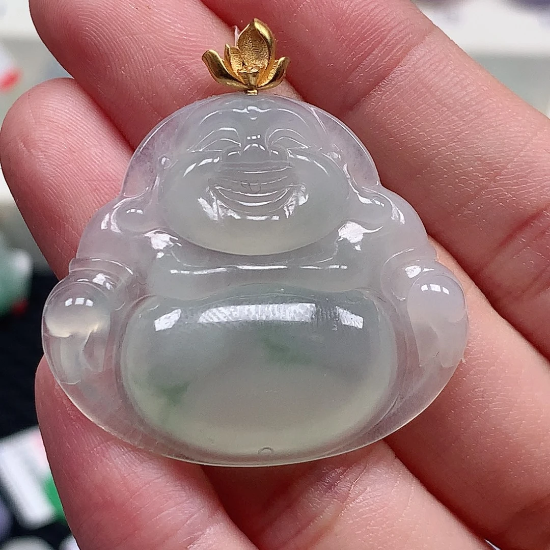 颈饰18K金镶嵌翡翠翡翠吊坠