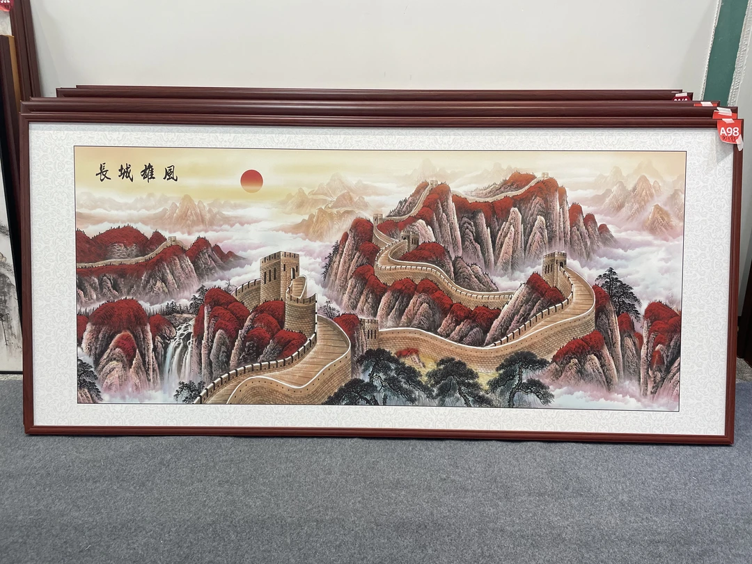 A98新中式183x83cm山水画客厅装饰画沙发背景墙挂画