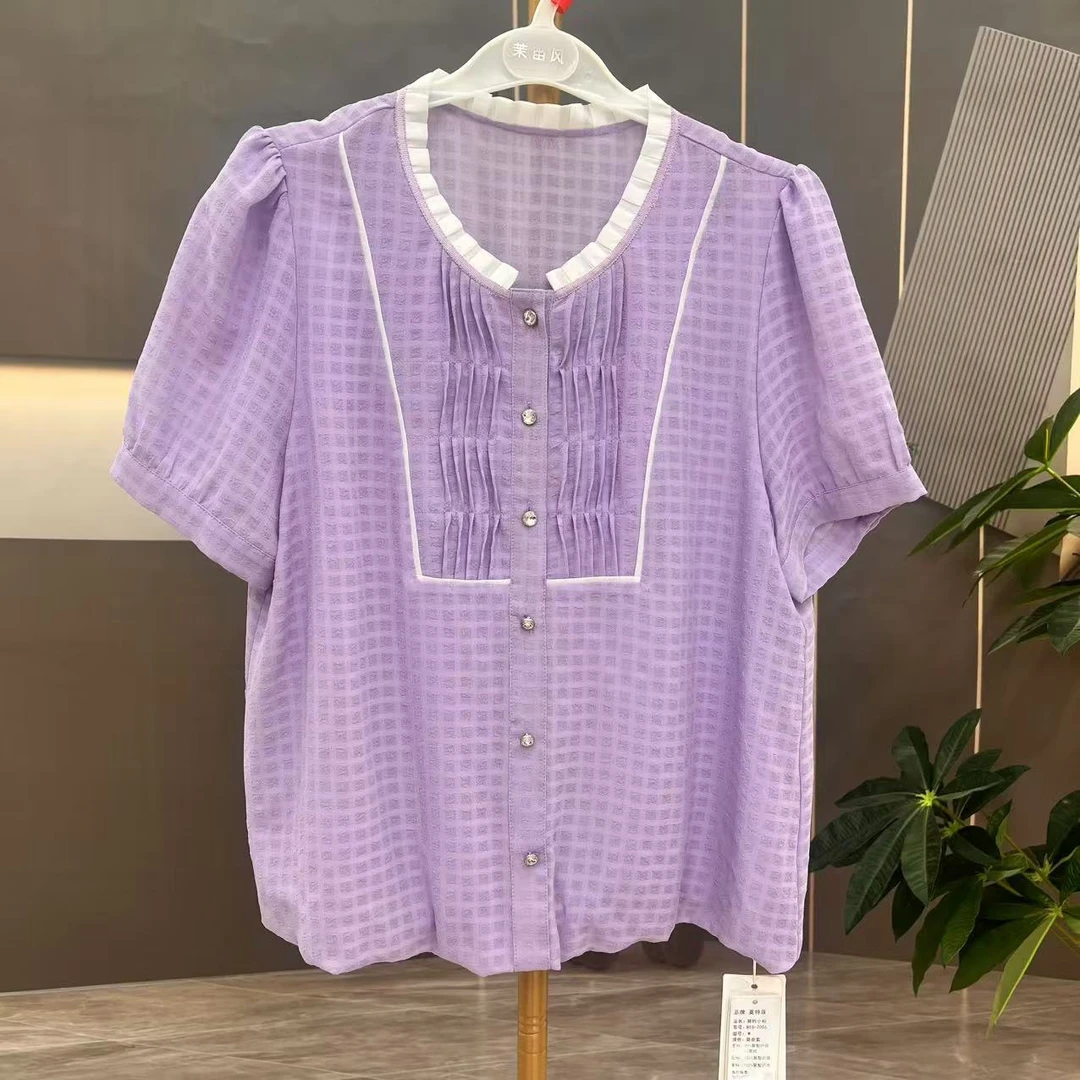 B5S-2056中老年夏季款春减龄季小衫显瘦时尚气质春小众设计感百搭