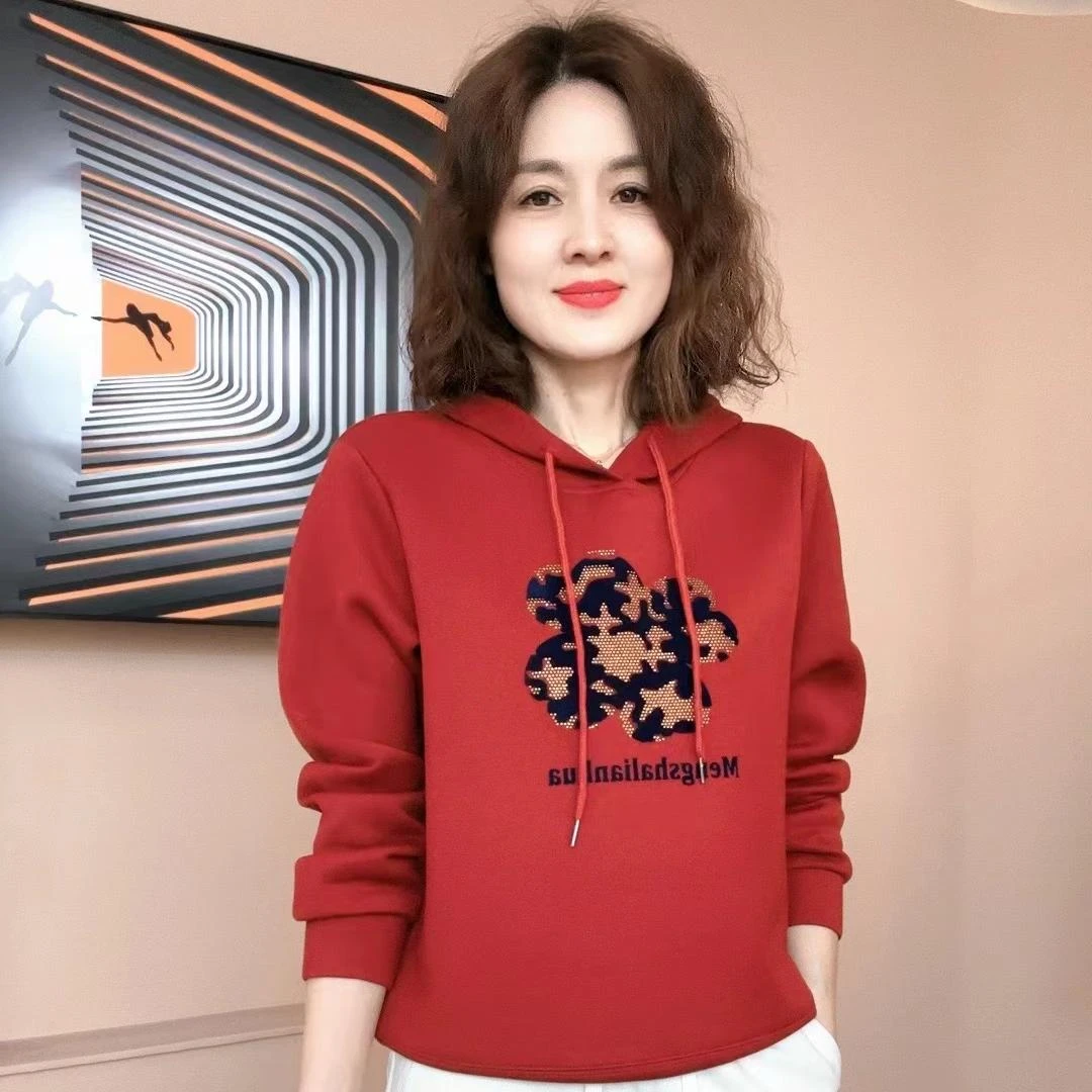 2025春季出行新款长袖时尚休闲连帽宽松春秋新款卫衣爆款女士百搭
