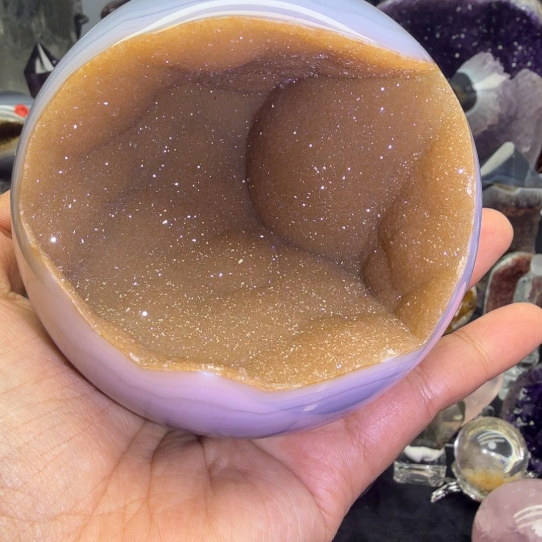 摆件未镶嵌紫晶天然黄软糖爆闪