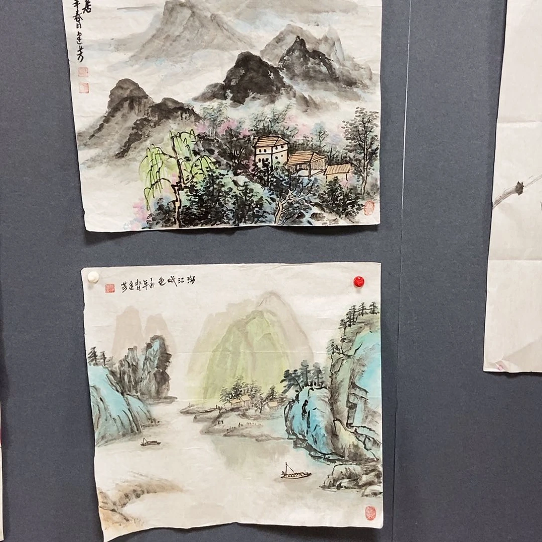 国画白*50/50任建方手绘花心