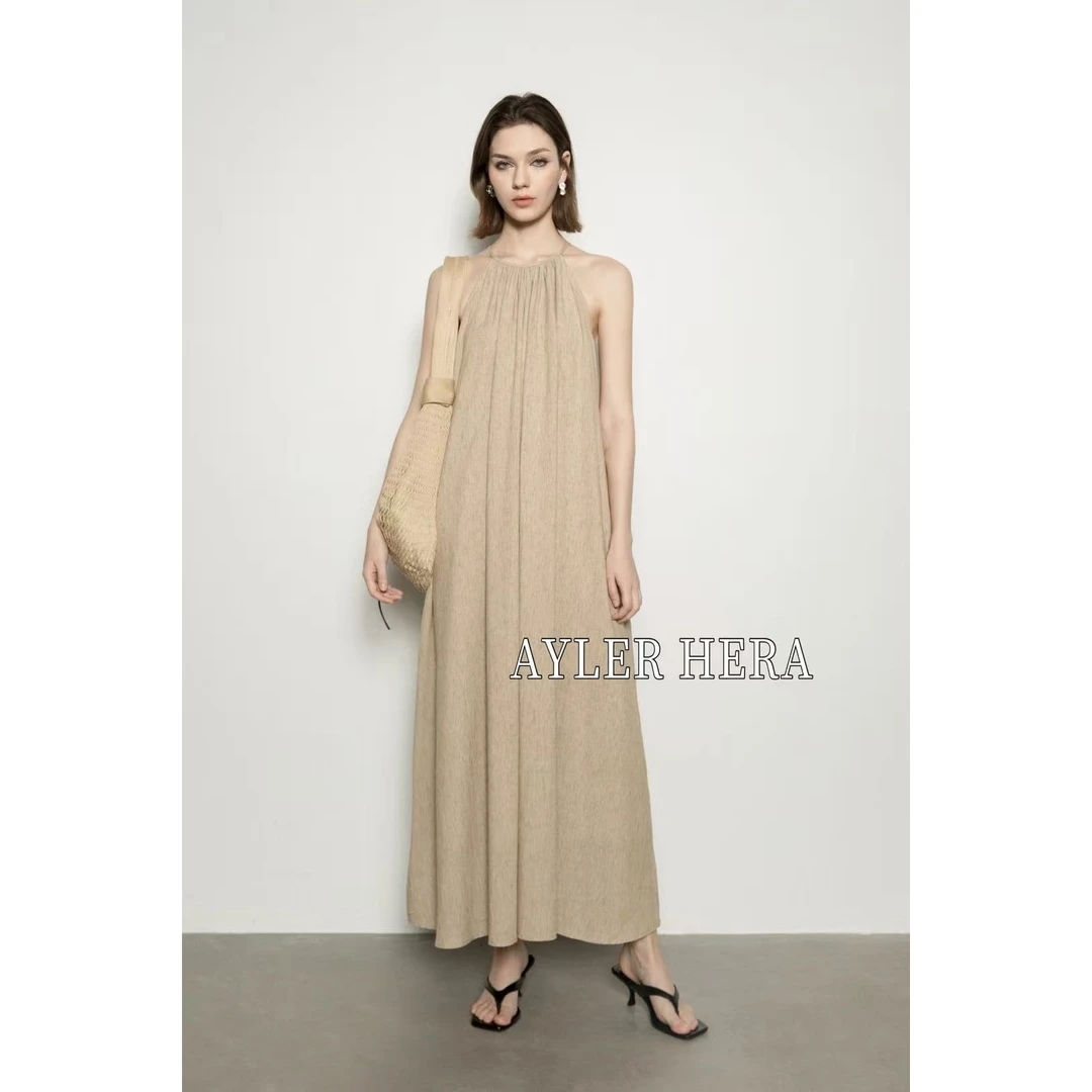 赫拉-福秒（ZZHL7023#）希腊女神！随性极简吊带连衣裙  6-3