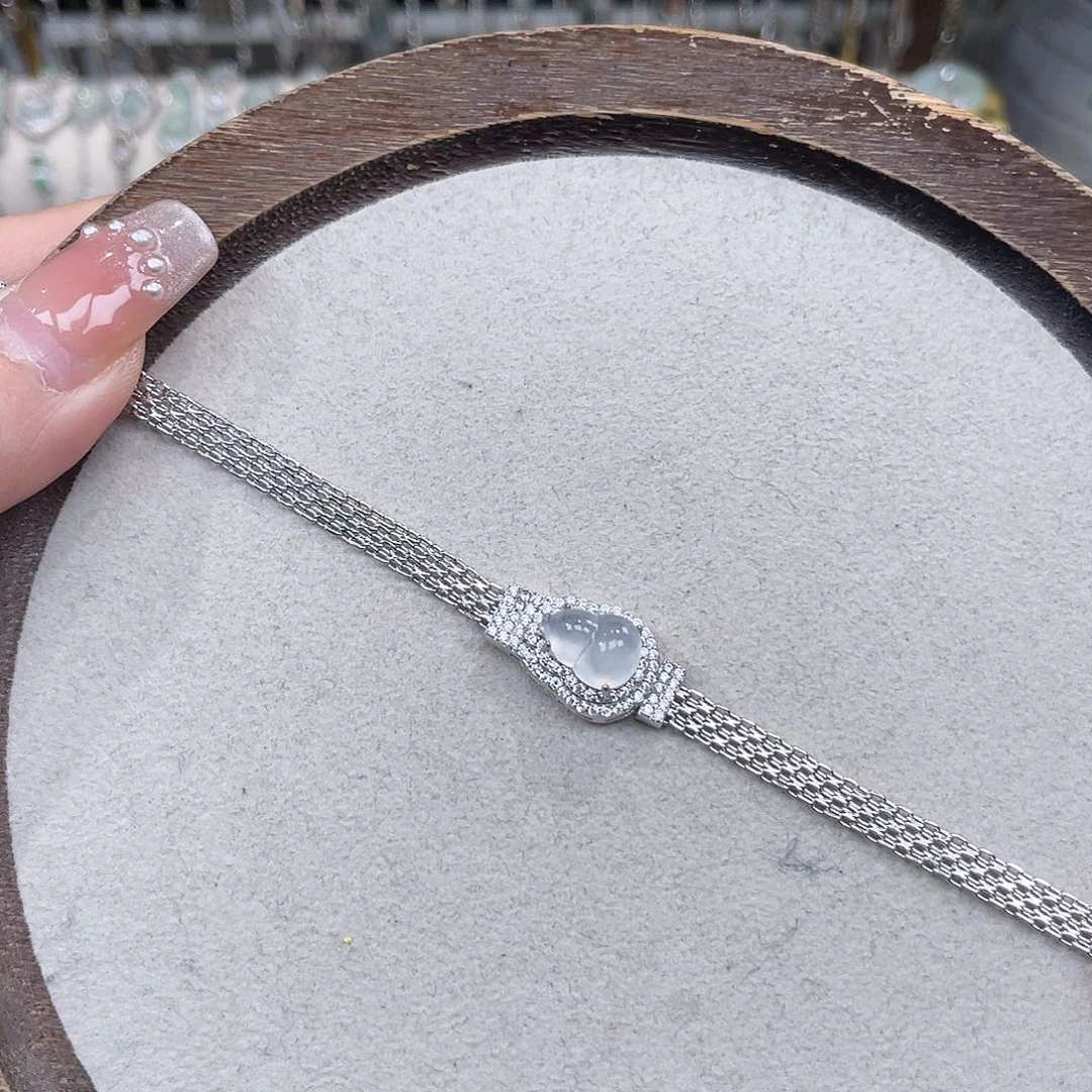 翡翠银S925镶嵌手链