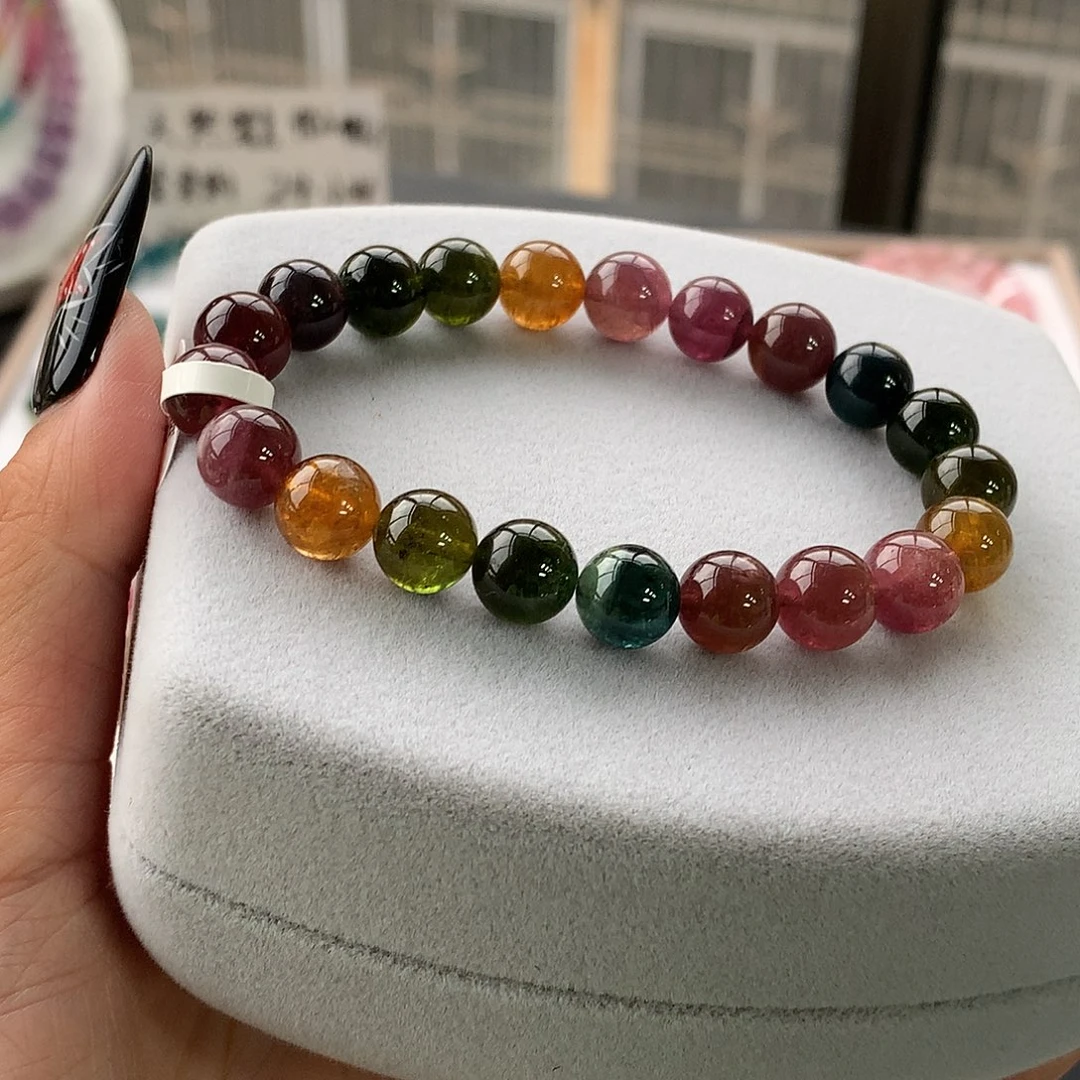 定制碧玺未镶嵌素圈老矿单圈