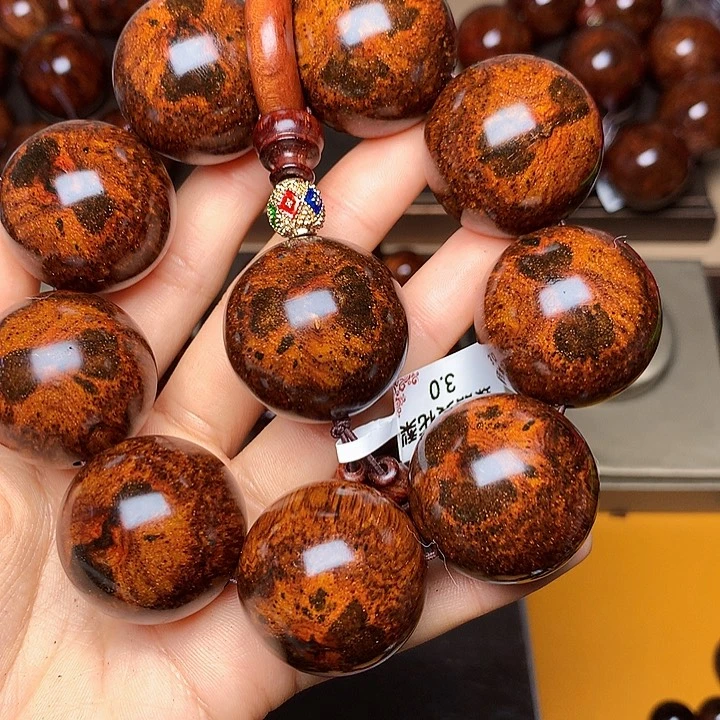 花梨木类手串/手链黄花梨风化料老挝花梨土埋料3.0