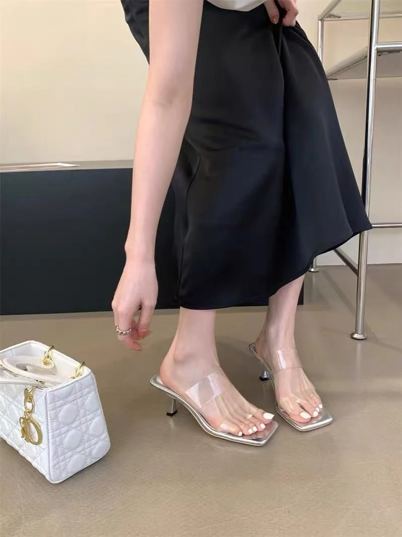 w415-3巨好看的凉拖小众设计感透明带凉拖鞋外穿露趾凉鞋