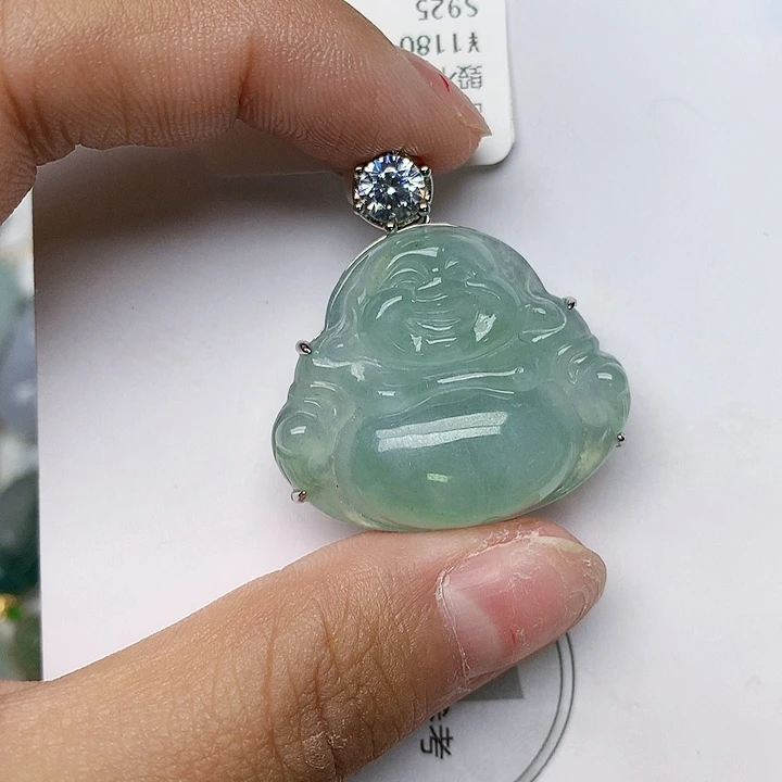 颈饰银S925镶嵌翡翠天然翡翠