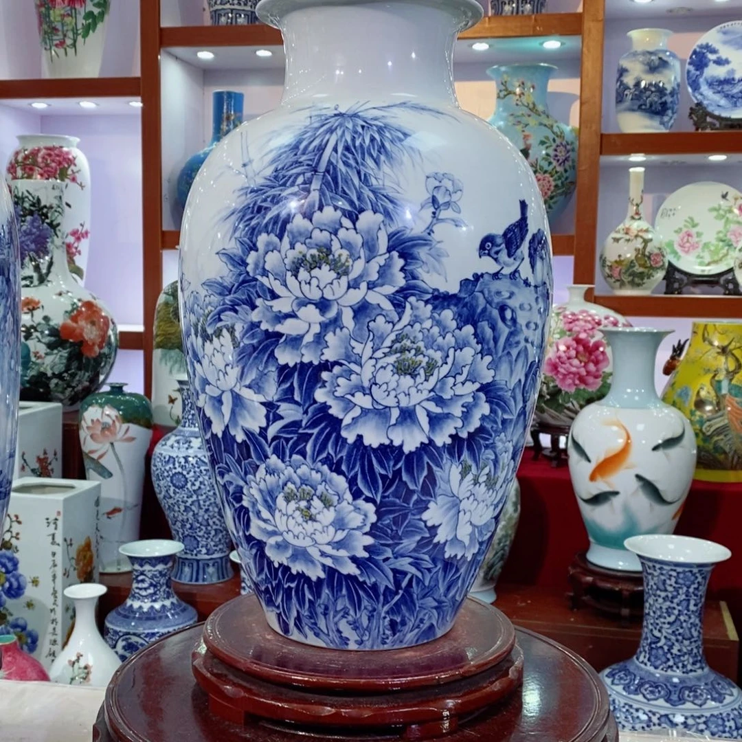 瓷片吃***子景德镇陶瓷牡丹