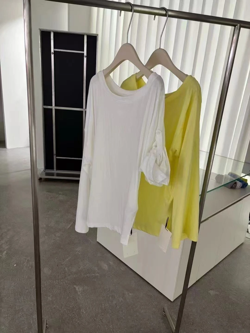 灰灰呀！韩代工作室！复古设计感简约清新圆领长袖防晒T恤