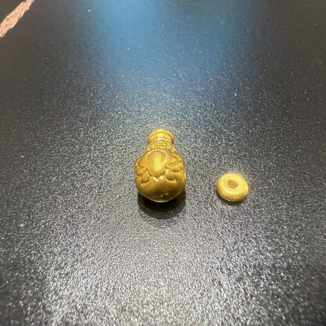 足金999三通+足金999卡4古法算盘金珠 按克卖 发顺丰(先鉴后发)