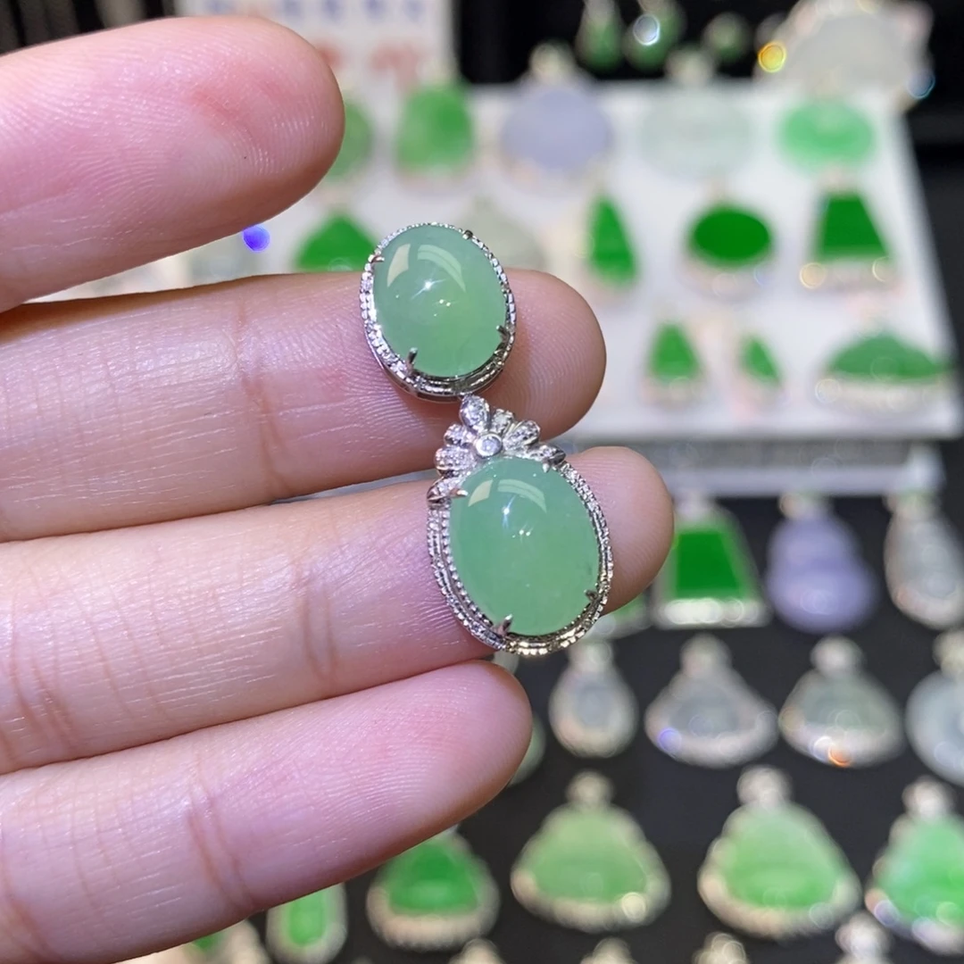 翡翠18K金镶嵌颈饰有纹不介意拍