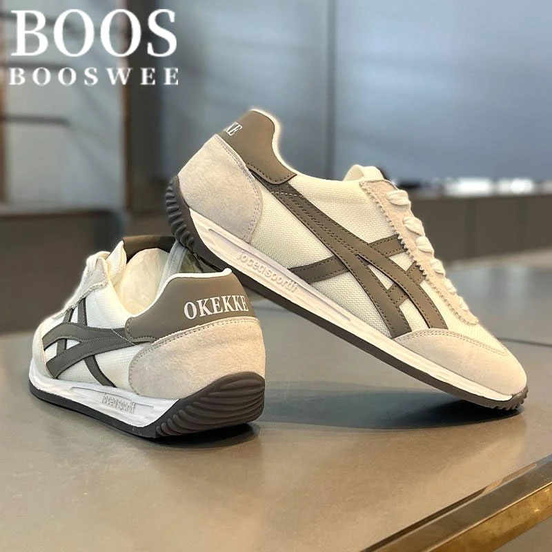 BOOS WEE夏季新款男士百搭低帮透气轻便阿甘鞋舒适轻奢软底休闲鞋