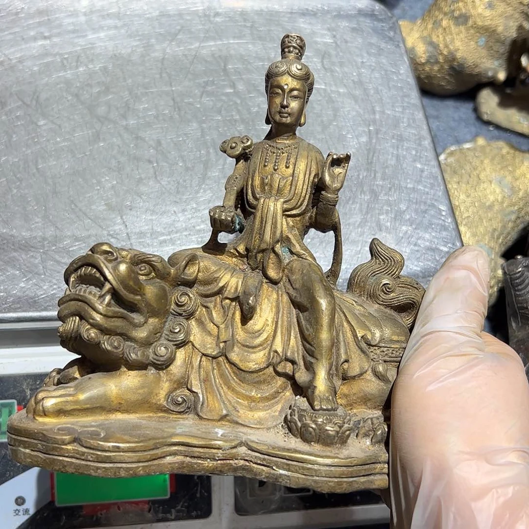 摇**喊微瑕疵黄铜摆件工艺品
