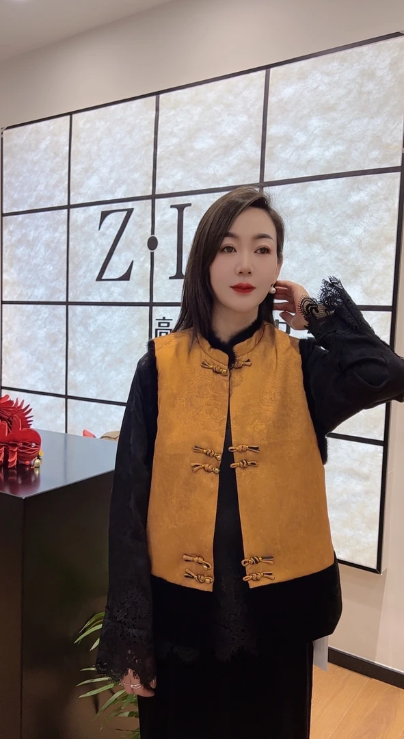 Z.L高奢定制女装加厚新中式马甲9871