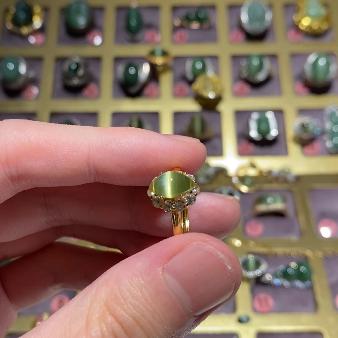 和田玉银S925镶嵌戒指