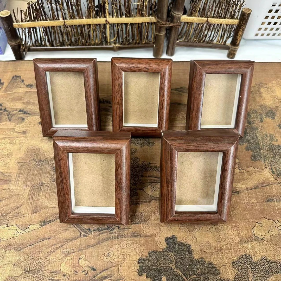 【书心工厂】宋锦相框摆台 8.5*5.8cm胡桃色【1卡框】到手5个