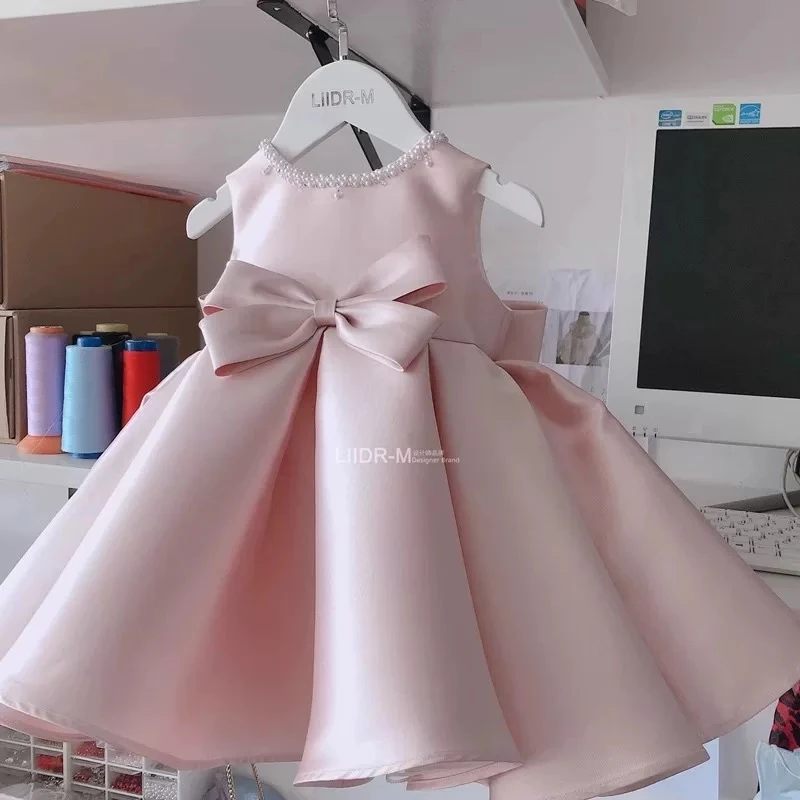 2025女童新款礼服裙花童裙婚纱蝴蝶结纱裙公主裙